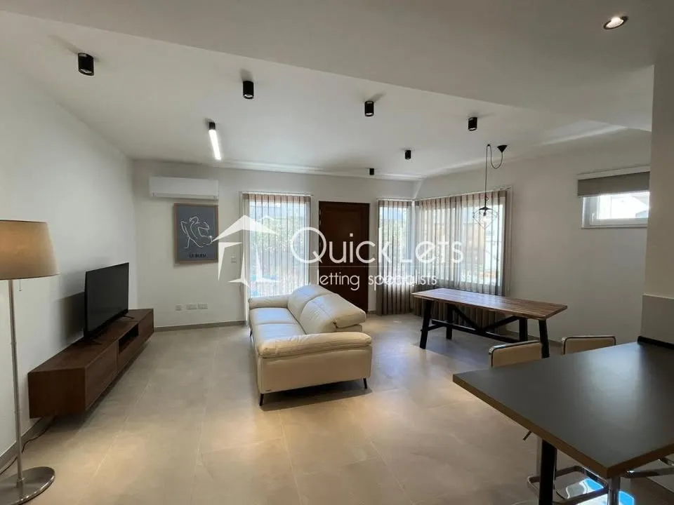 Bright and spacious three-bedroom, two-bathroom elevated maisonette for rent in Mosta