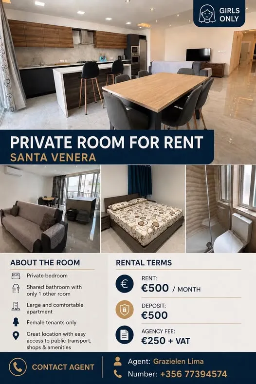 Private Room - Santa Venera - Girls Only