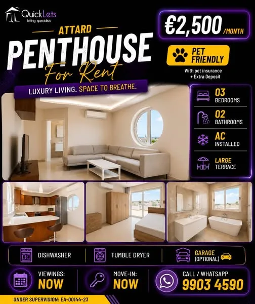ATTARD | PENTHOUSE | €2,500 /month