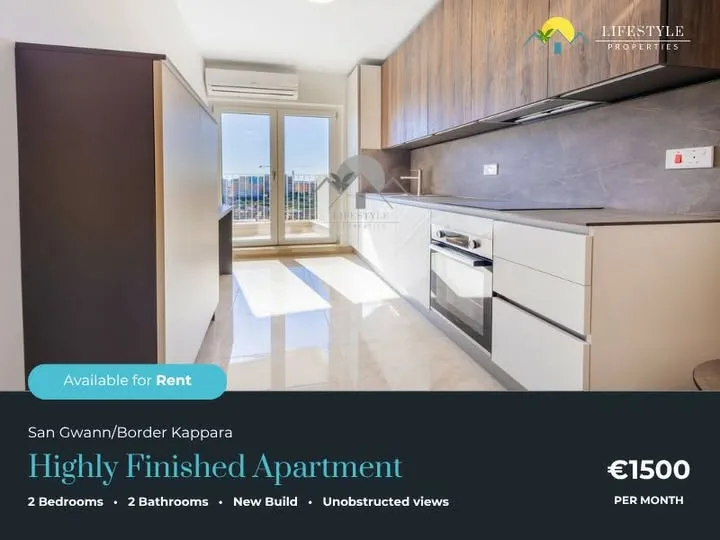 San Gwann/Kappara 2 Double Bedroom New Highly Finished Apartment