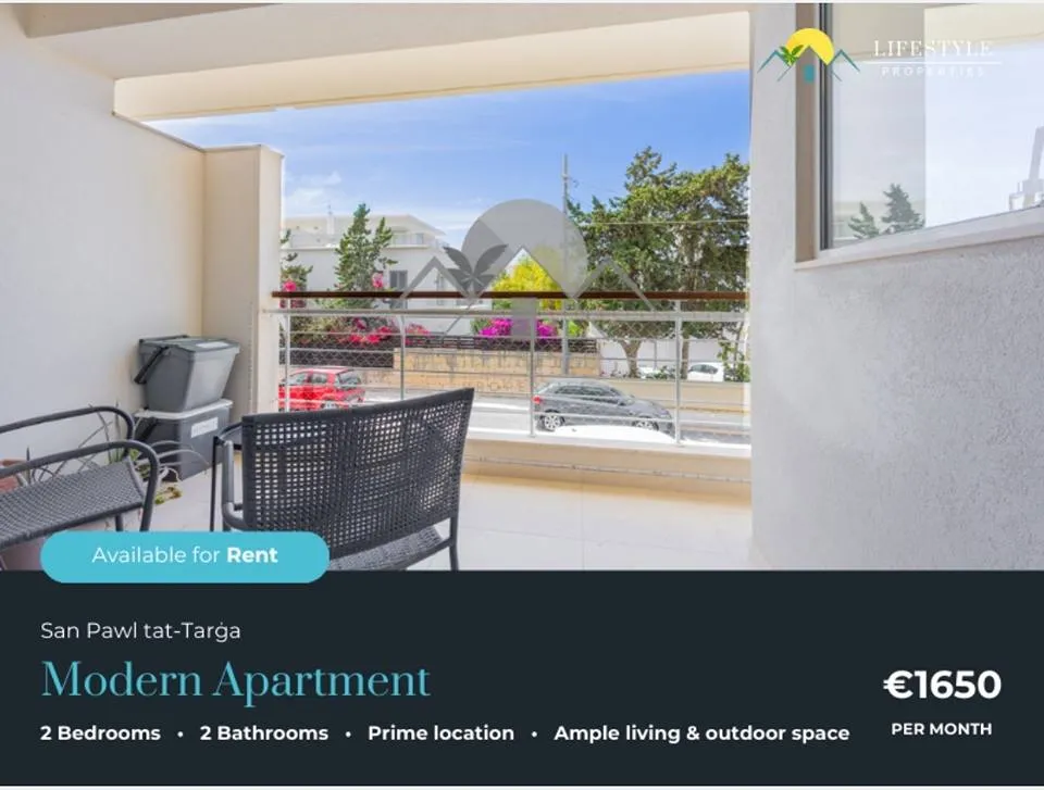 San Pawl Tat Targa 2 Bedroom Highly Finished Apartment