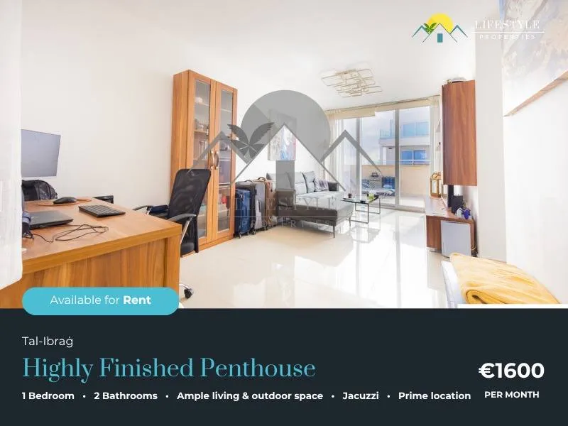 Stunning Double Bedroom Penthouse with Panoramic Sea & Town Views in Tal Ibrag