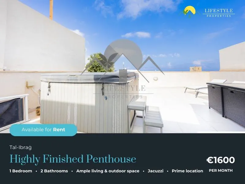 Stunning Double Bedroom Penthouse with Panoramic Sea & Town Views in Tal Ibrag