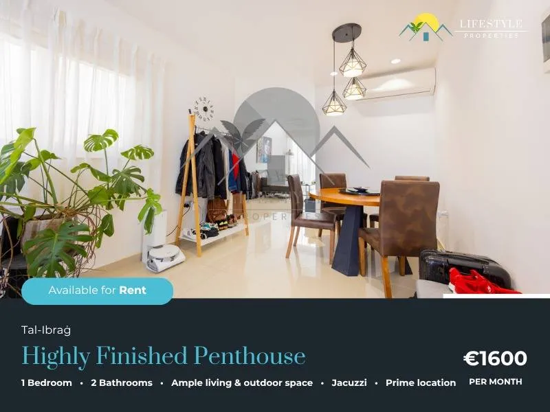 Stunning Double Bedroom Penthouse with Panoramic Sea & Town Views in Tal Ibrag