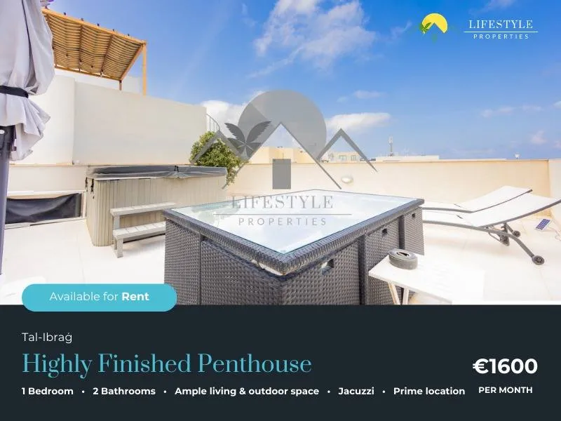 Stunning Double Bedroom Penthouse with Panoramic Sea & Town Views in Tal Ibrag