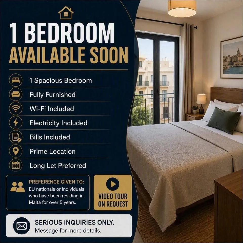 1 Bedroom Apartment for Rent – Available Soon