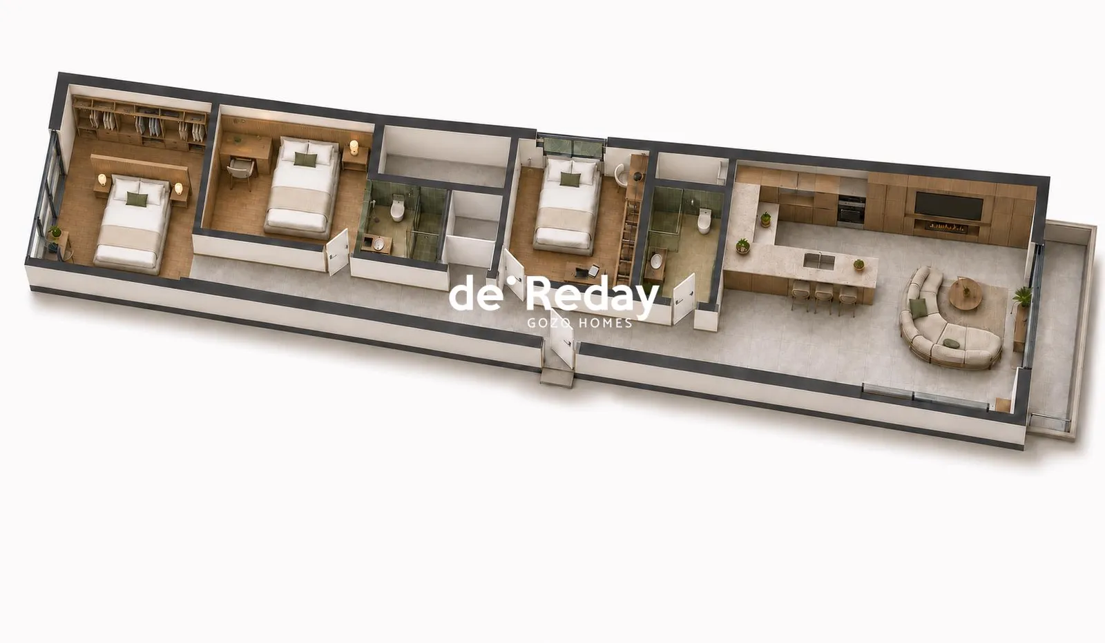 Luxurious Apartment with Common Garden and Pool