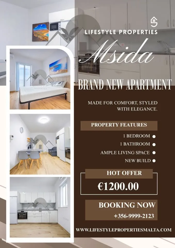 Msida 1 Double Bedroom BRAND NEW Apartment!