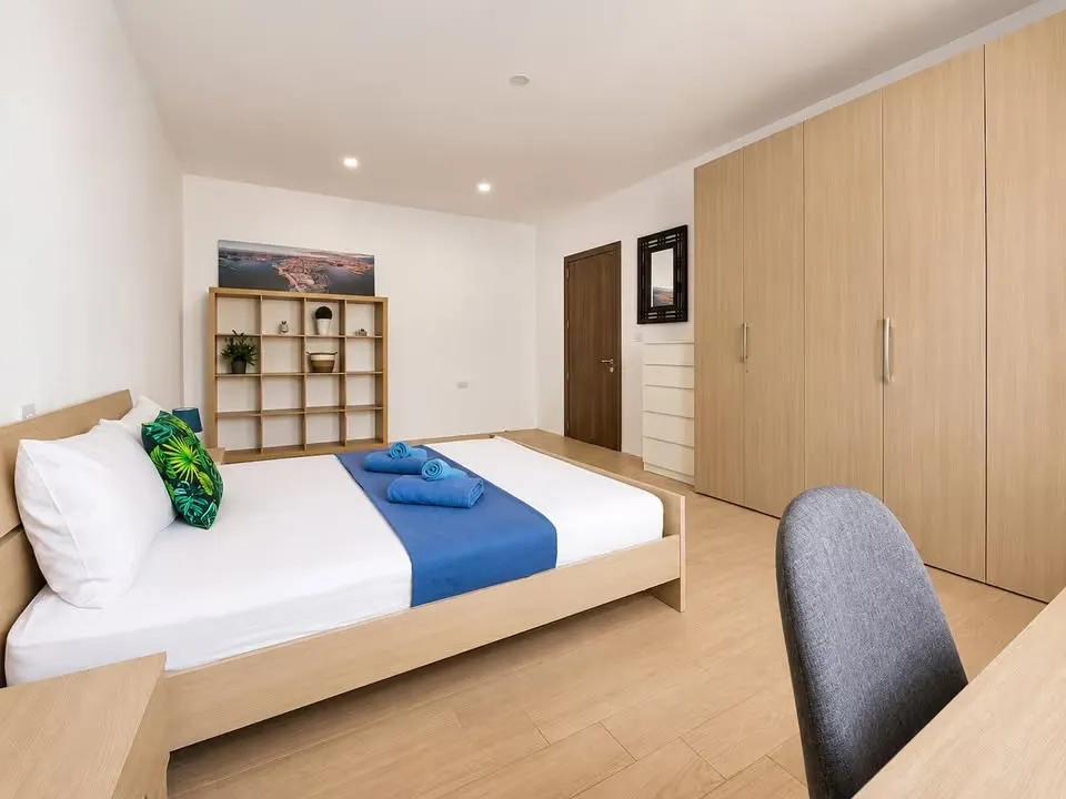 Bedroom with private bathroom in shared apartment