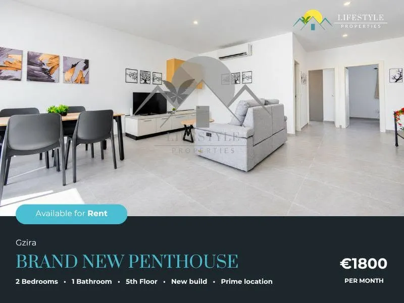 Gzira 2 Double Bedroom BRAND NEW Penthouse!