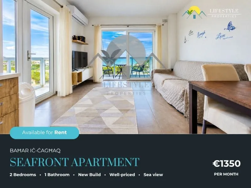 Baħar iċ-Ċagħaq SEAFRONT 2 Bedroom New Build Apartment!