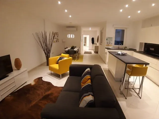 Beautiful Modern 3-Bedroom Apartment with Side Sea Views in Sliema