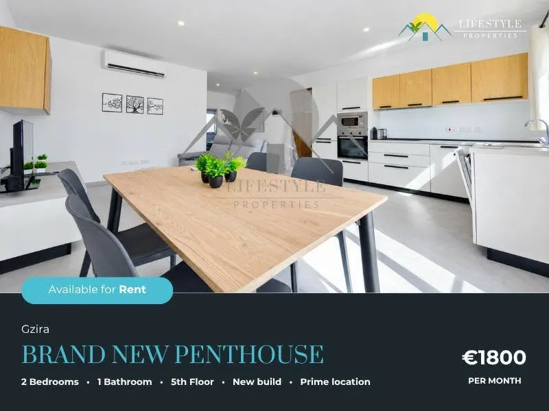 Gzira 2 Double Bedroom BRAND NEW Penthouse!