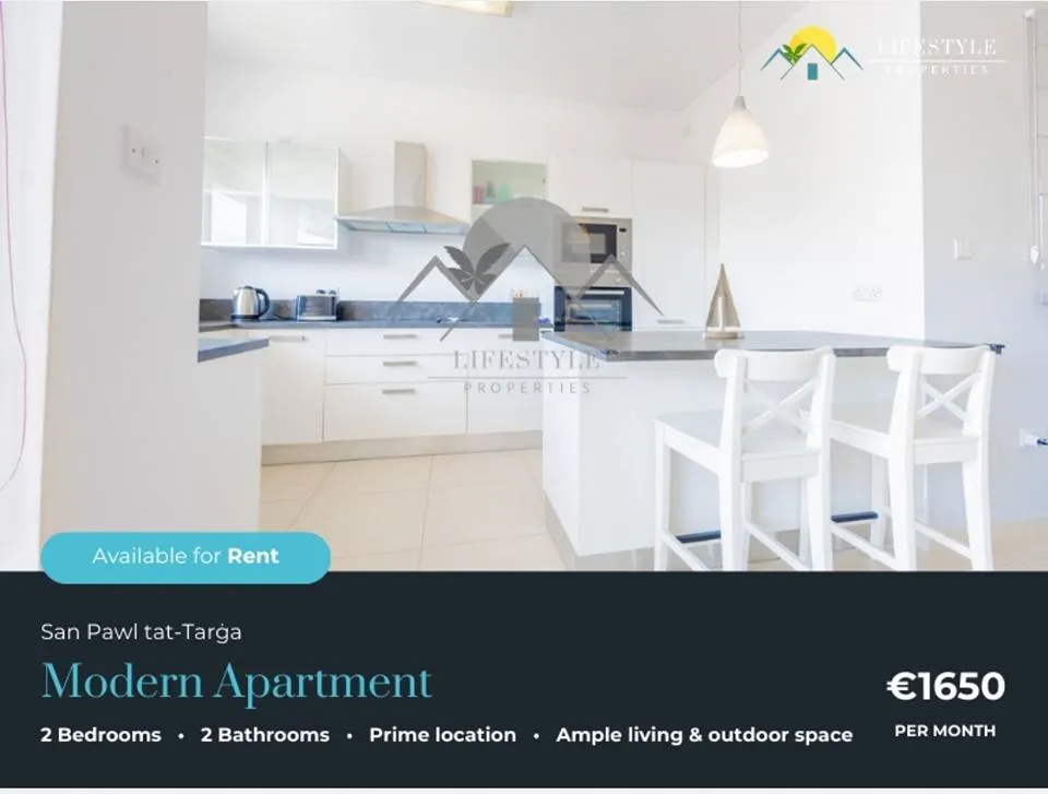 San Pawl Tat Targa 2 Bedroom Highly Finished Apartment