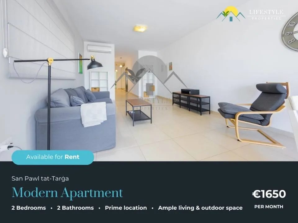 San Pawl Tat Targa 2 Bedroom Highly Finished Apartment